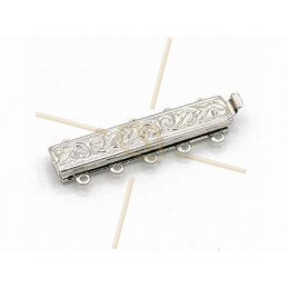 Clasp slider 5-row Rhodium