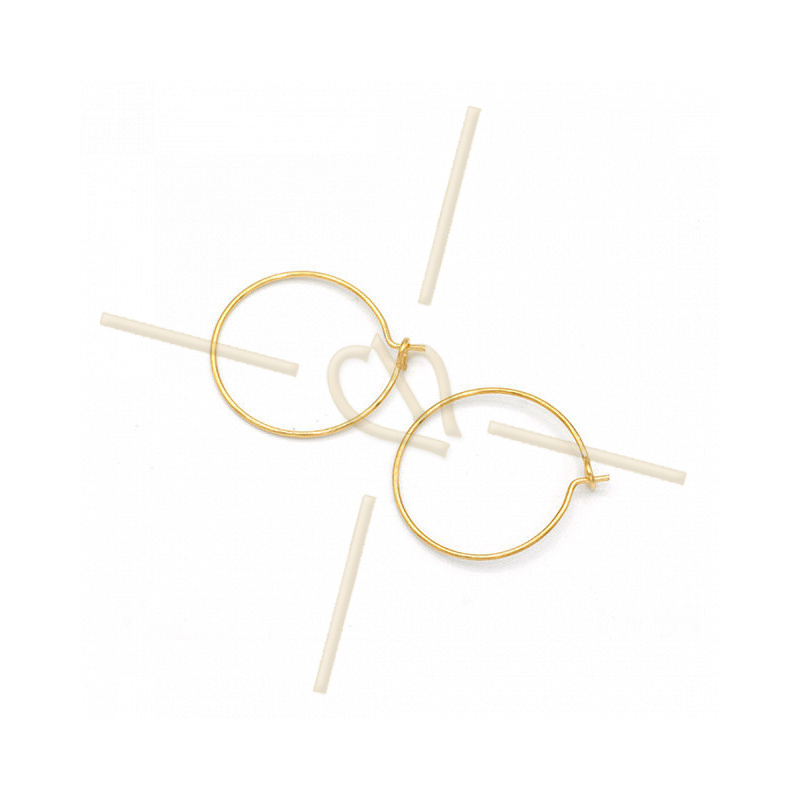 Créoles Boucles d'Oreilles rond 20mm Gold Plated