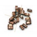 Hematiet Half Tila 2-gaatjes 3*5mm Rose Gold Plated