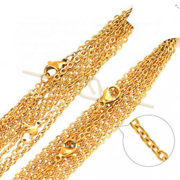 Collier acier 48cm avec fermoir musqueton Gold Plated