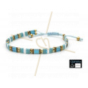 Kit bracelet with Miyuki Quarter + Half + Tila with macramé clasp Canard Cream