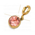 Charms edelstaal met slotje en Swarovski strass Rose