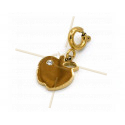 Charms edelstaal Gold Plated Appel met slotje en strass Swarovski