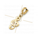 Charms Stainless Steel Gold Plated Treble Clef with clasp