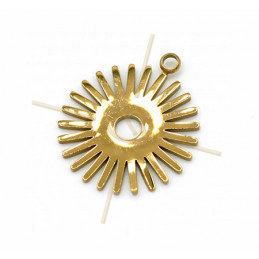 Charms acier inoxydable Gold Plated Sun 20mm