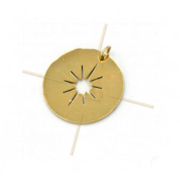 Charms acier inoxydable Gold Plated Sun 16mm