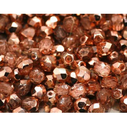 Firepolished Facet kraal 4mm Rose gold Metallic