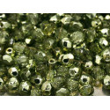 Firepolished Czech Bead 4mm Light Olive Metallic