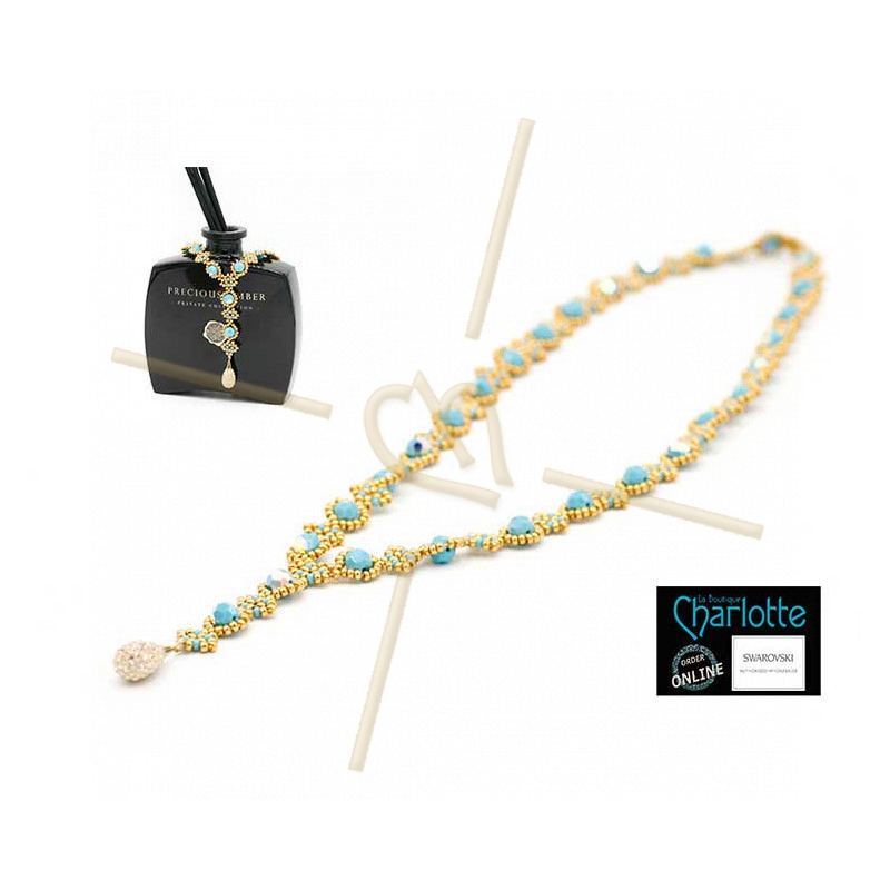 Kit Halsketting Julia Turquoise Goud