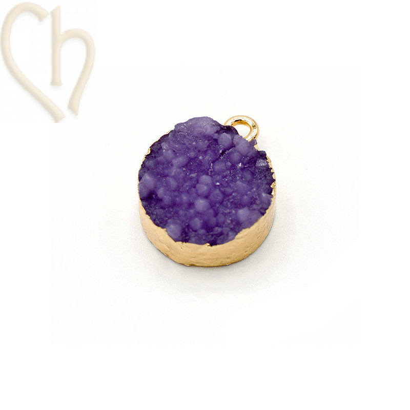 Pendant resin 19*15mm Purple Gold