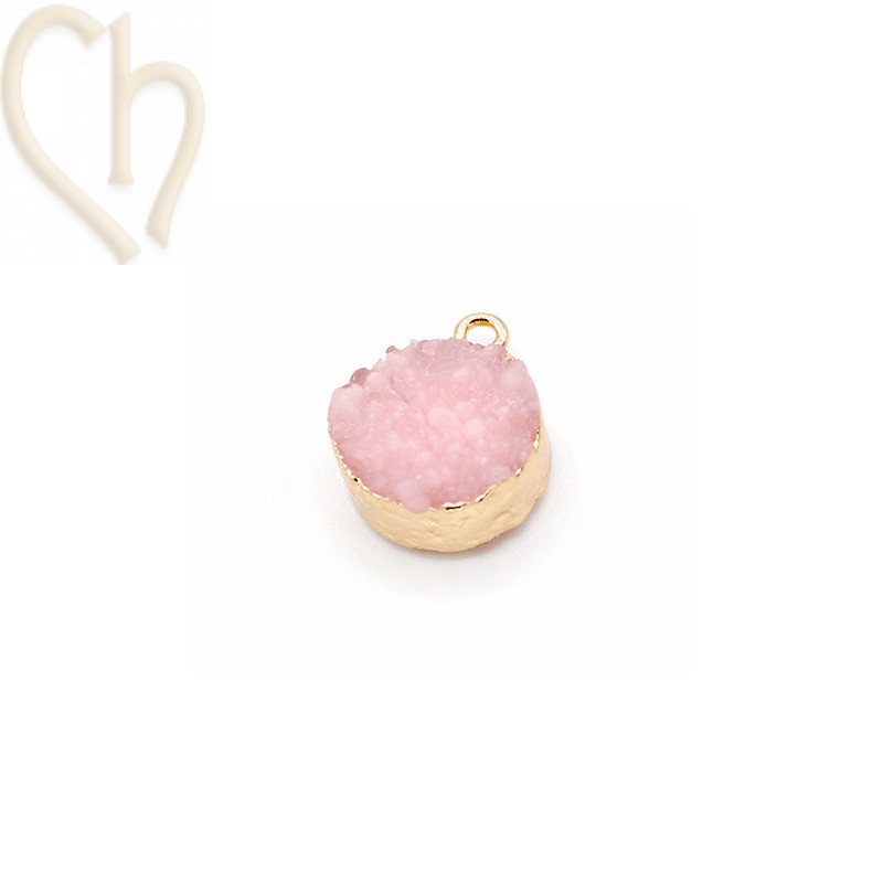 Pendant resin 19*15mm Lichtpink Gold