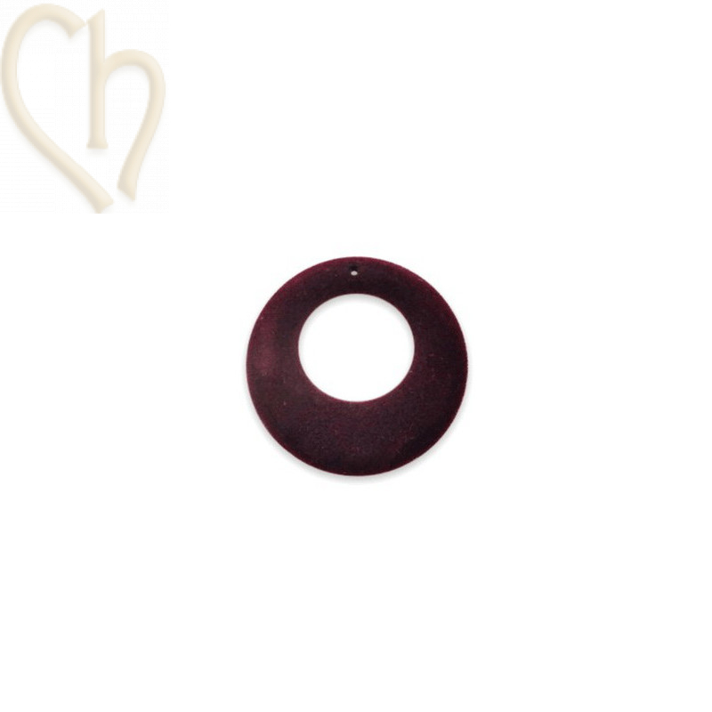 2 x Pendant velvet assymetric 39mm Dark Red