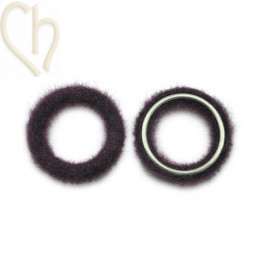 2 x Pendant round synth. fur 26mm Cassis