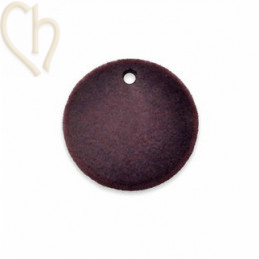 2 x pendant disc round velvet 19mm Cassis