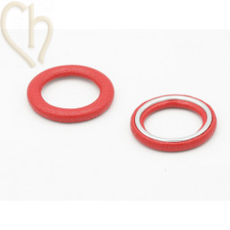 2 x Hanger rond synth. leder 27mm Rood