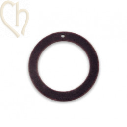 pendentif velours rond 30mm Cassis