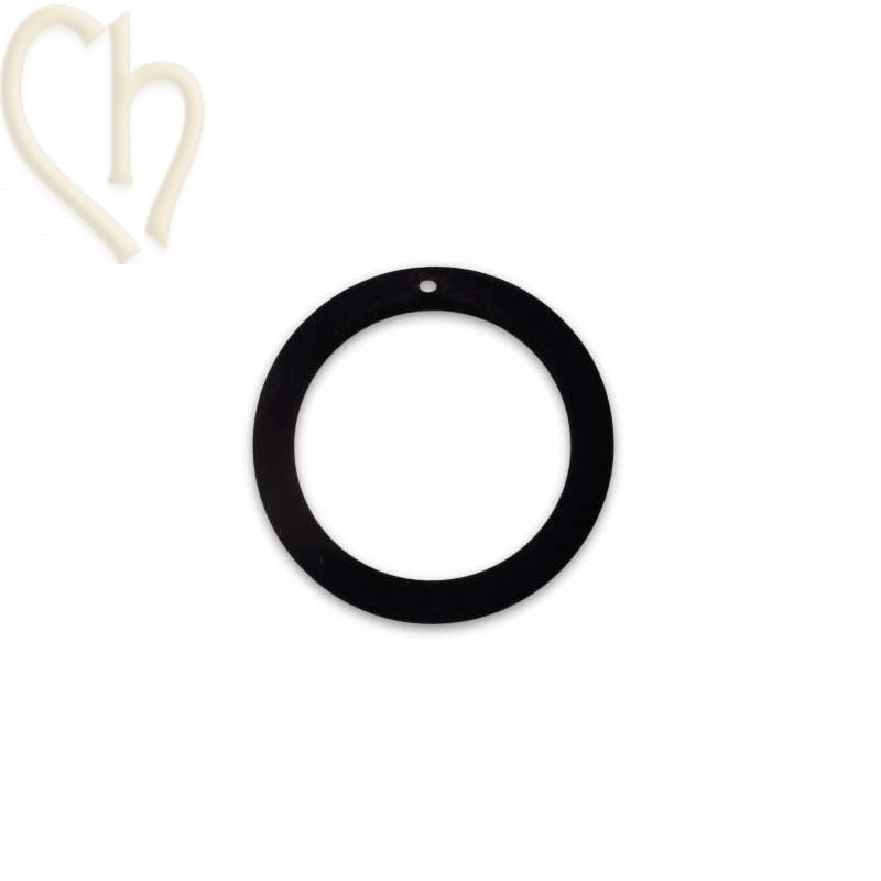 pendentif velours rond 39mm Noir