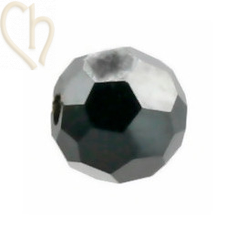 Preciosa Crystal Round Bead 4mm Hematite Half - Hem-H