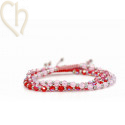 3 kits armbandjes met Staal en Swarovski Crystal Rode tinten