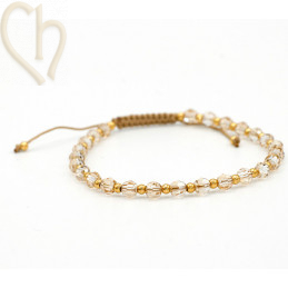 Kit bracelet steel and Crystal Swarovski Golden Shadow