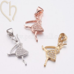 Charms ballerina 22mm with strass rhinestones