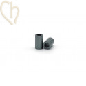 Aluminium anodized cilinder bead 6mm dark grey