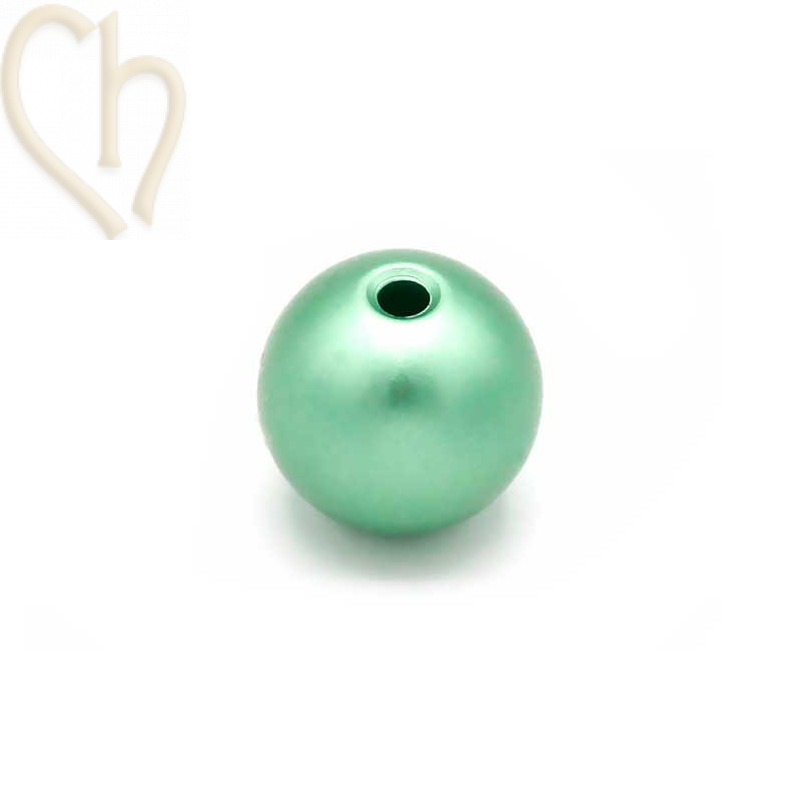 Aluminium anodized round bead 12mm Electric Green