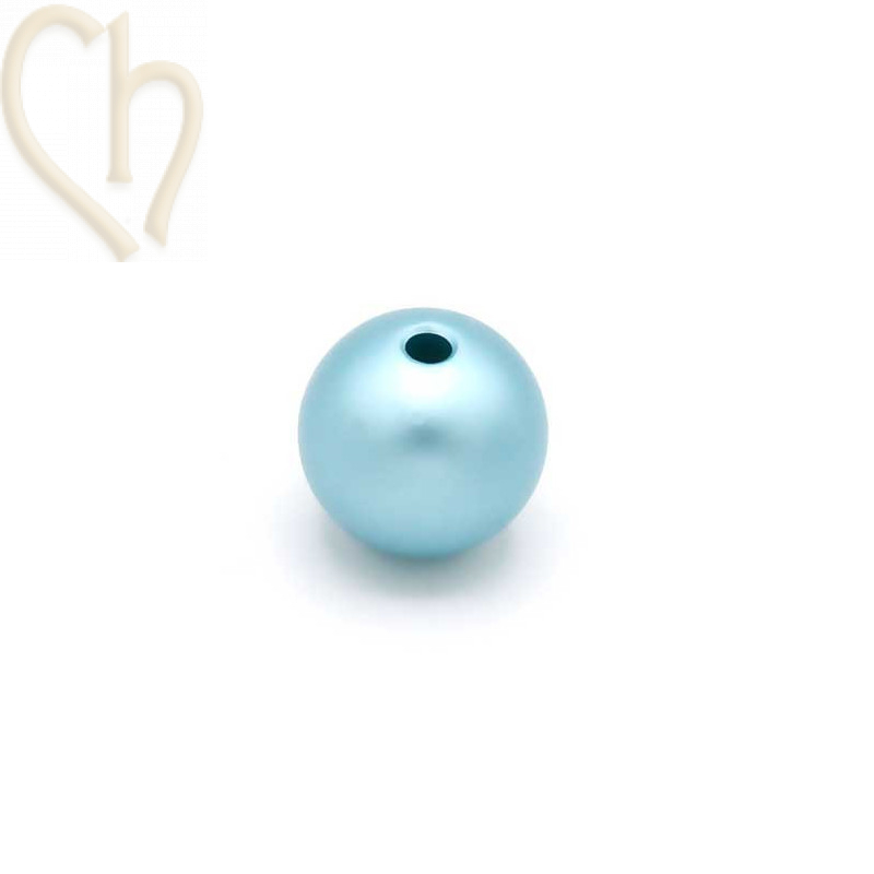 Aluminium anodized round bead 12mm Light Bleu