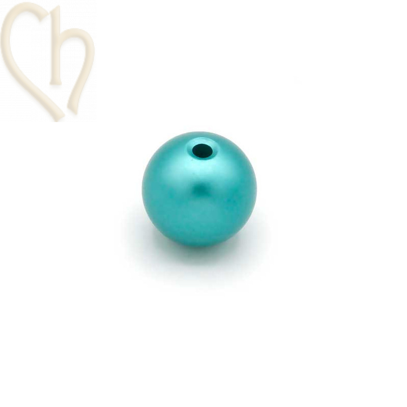 Aluminium anodized round bead 12mm Turquoise