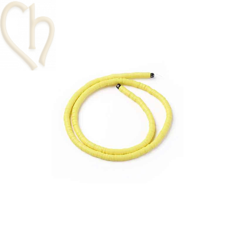 Rondelles Heishi 4mm Jaune par Fil 40cm.