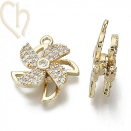 Charms fleur tournant 20mm...