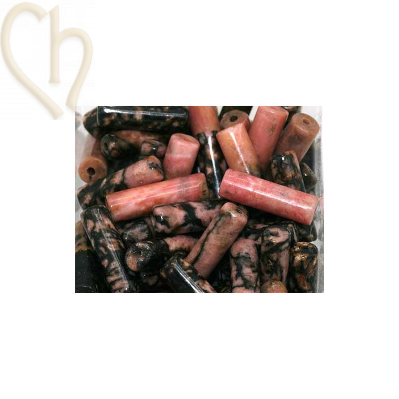 Tube 13*4mm pierre naturel - Rhodonite