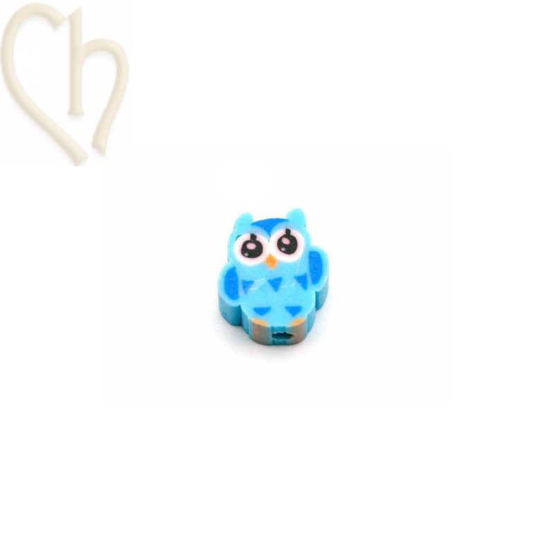 Hibou en polymère 12mm Blue