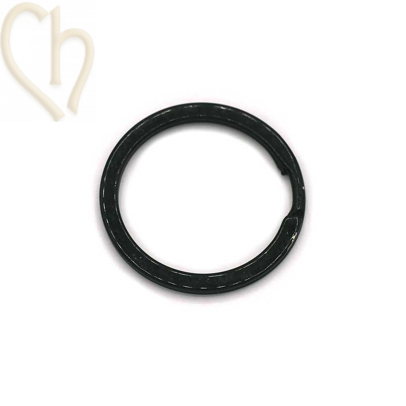 Double ring steel 28mm for keyholder Black