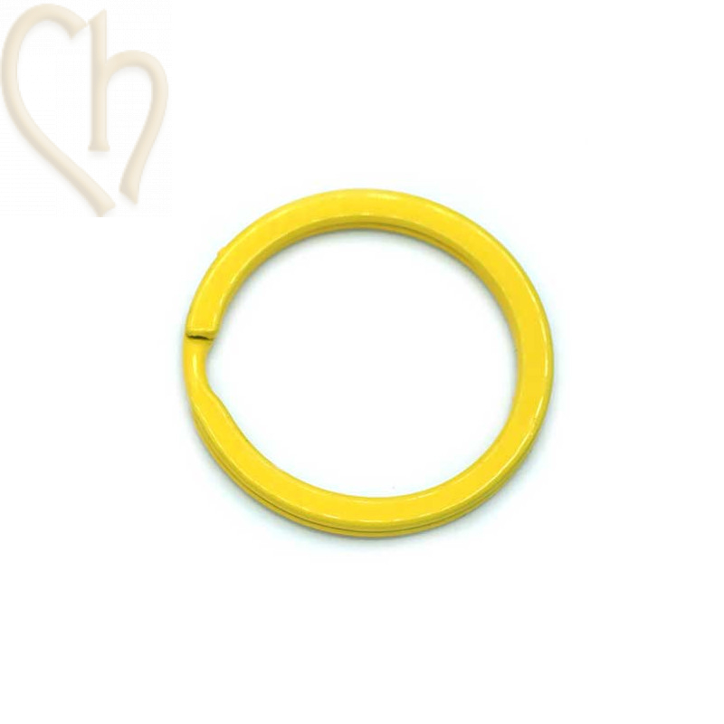 Double ring steel 28mm for keyholder Yellow