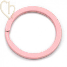 Double ring steel 28mm for keyholder Pink
