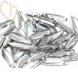 Dagger glass beads 5*16mm Crystal Labrador