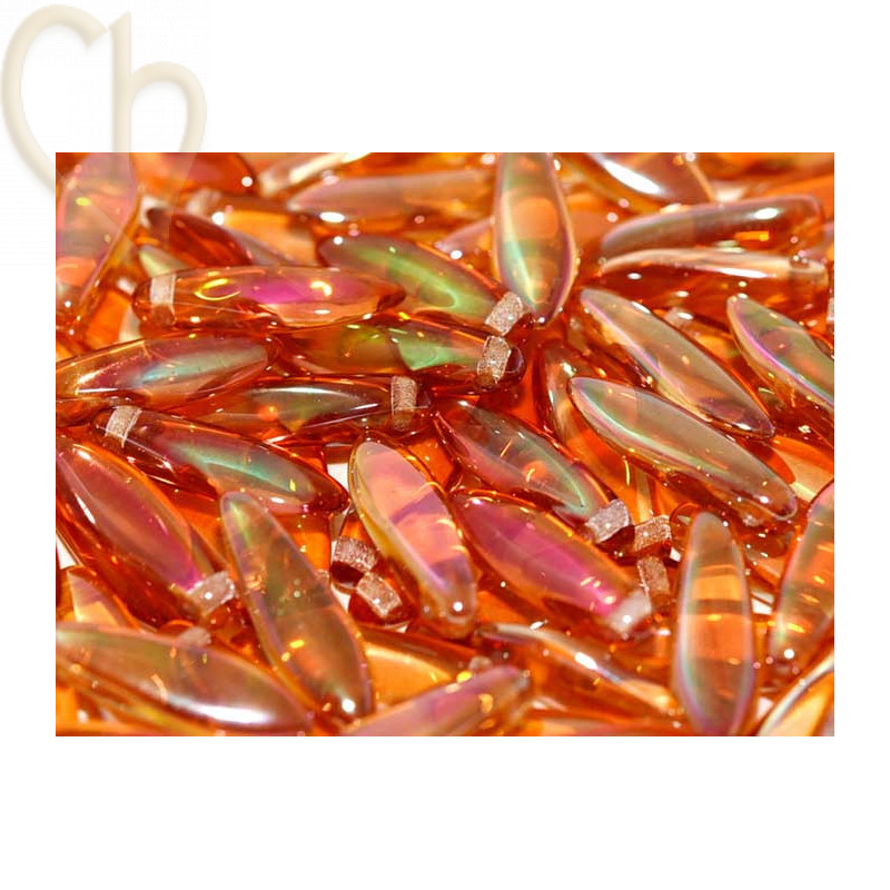 Dague perles en verre 5*16mm Cristal Apricot Medium