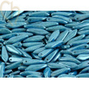 Dagger glass beads 5*16mm Chalk Baby Blue Luster