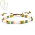 Armbandje met Miyuki kralen Tila White Rainbow