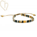 Armbandje met Miyuki kralen Tila Blacky Gold