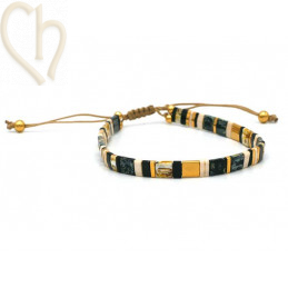 Kit bracelet avec Miyuki perles Tila Blacky Gold