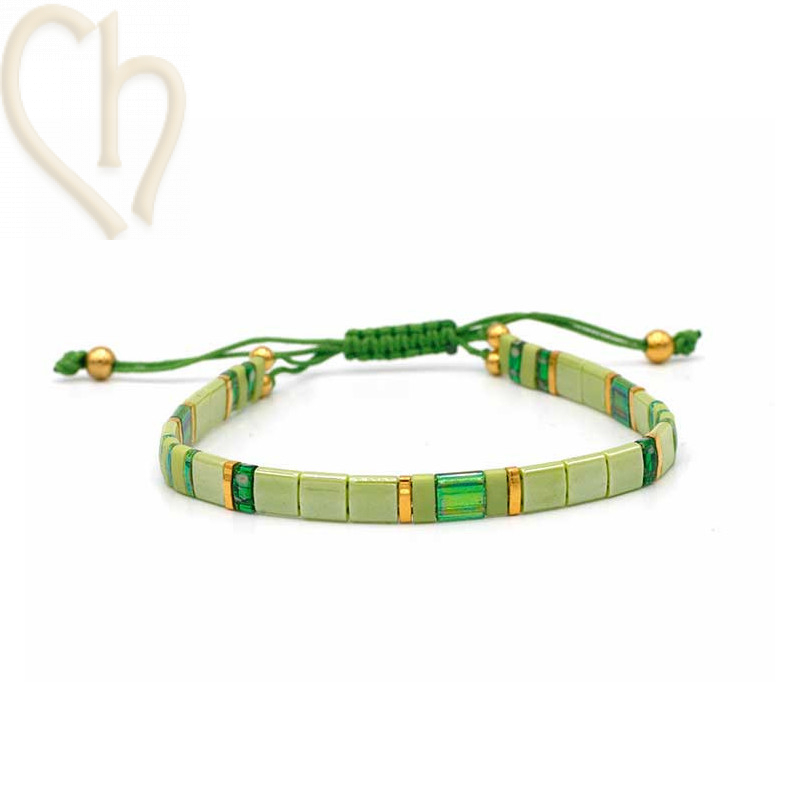 Kit bracelet avec Miyuki perles Tila Chartreuse