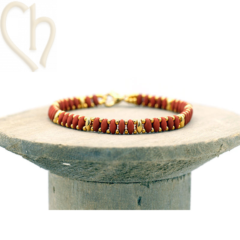 Kit bracelet ByElle avec Superduo perles - Velvet Carrot