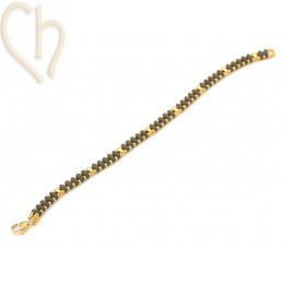 Kit bracelet ByElle avec Superduo perles - Noir Gold