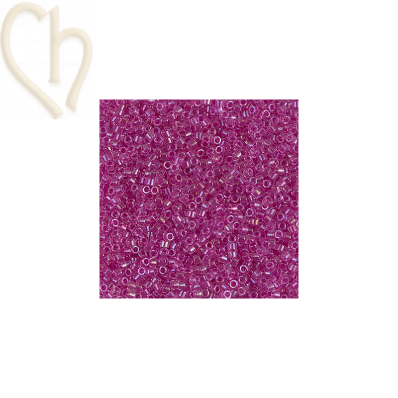 Fuchsia Lined Crystal AB - Miyuki Delica 11/0 5 gr. DB0074