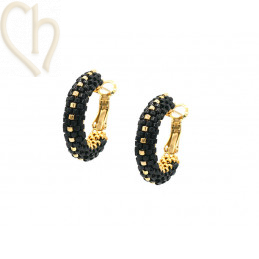 Kit DIY hoop earrings creoles 20mm Black Gold