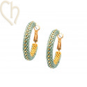 Kit DIY boules d'oreilles créoles 30mm Turquoise Gold