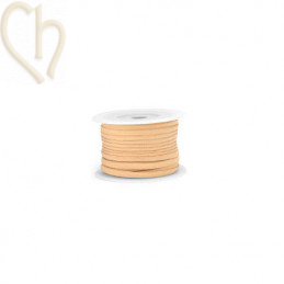 Cordon élastique satin rond 5mm - Beige