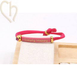 Armbandje elastiek Roze Fuchsia met strass Cristal Fuchsia